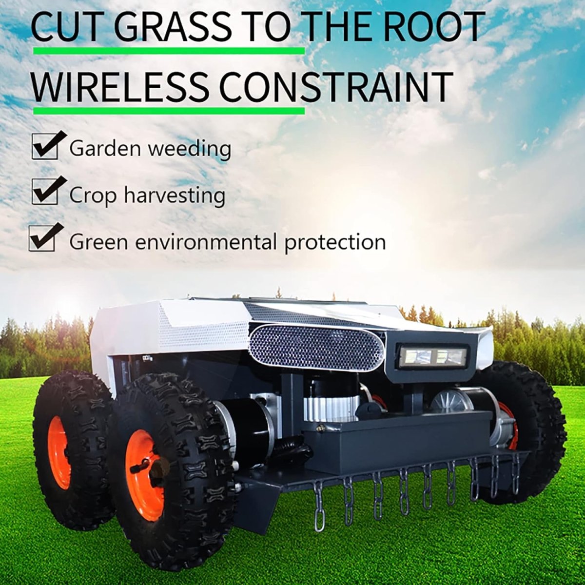 Robotic Lawn Mower - Cuts Up to 150 sq m, Remote Control grass cutting machine for Garden