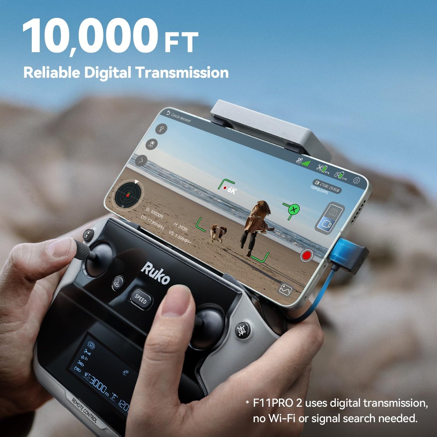 Ruko F11PRO 2 Drones with Camera 4k Professional, 3 - Axis Gimbal Drone, Drone with Camera 4K/30fps Video 6K Image