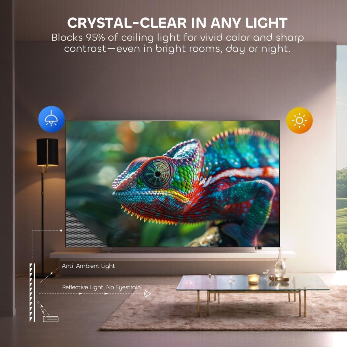 Screen Projector 132" Active 3D and 4K - Arythmos Ena
