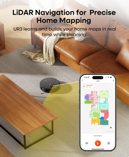 uninell Robot Vacuum Cleaner with Mop,Robotic Vacuum with 5000Pa Super Suction,180min runtime
