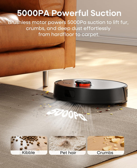 uninell Robot Vacuum Cleaner with Mop,Robotic Vacuum with 5000Pa Super Suction,180min runtime