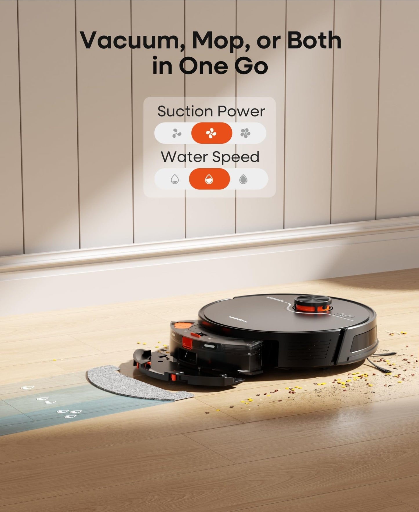 uninell Robot Vacuum Cleaner with Mop,Robotic Vacuum with 5000Pa Super Suction,180min runtime